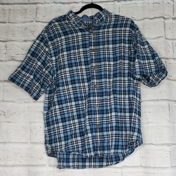 Woolrich Other - Woolrich Short Sleeve Button Up Shirt Plaid Mens XL Cotton